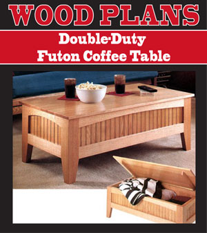 Double-Duty Futon Coffee Table Woodworking Plan